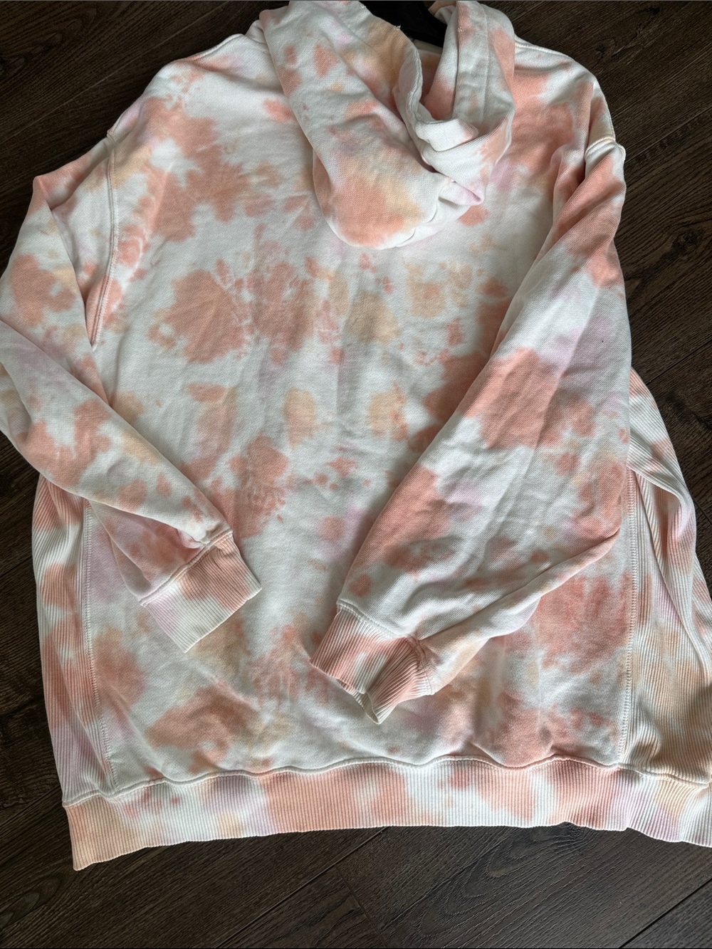 Aerie Orange and Pink Tie-Dye Oversized Hoodie Large - Picture 7 of 7